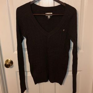 American Eagle Cable Knit V-Neck Sweater